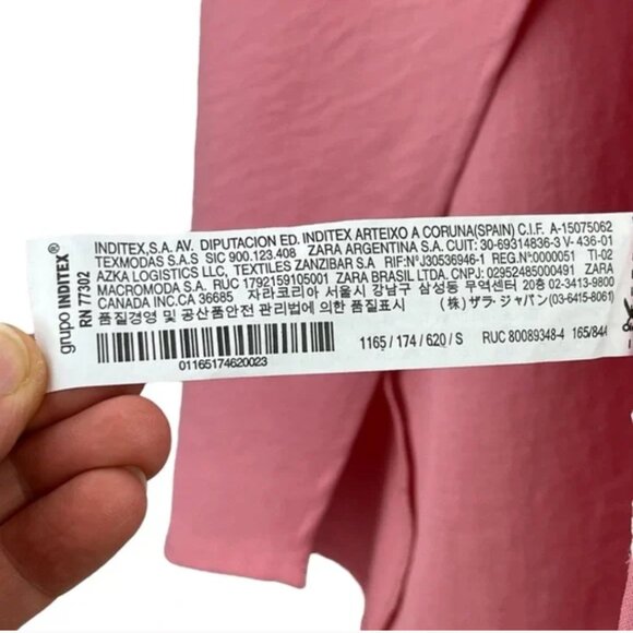 NWT Zara Pink Draped Asymmetrical Ruched Midi Dress Size S Boho Lagenlook NEW - Picture 14 of 14